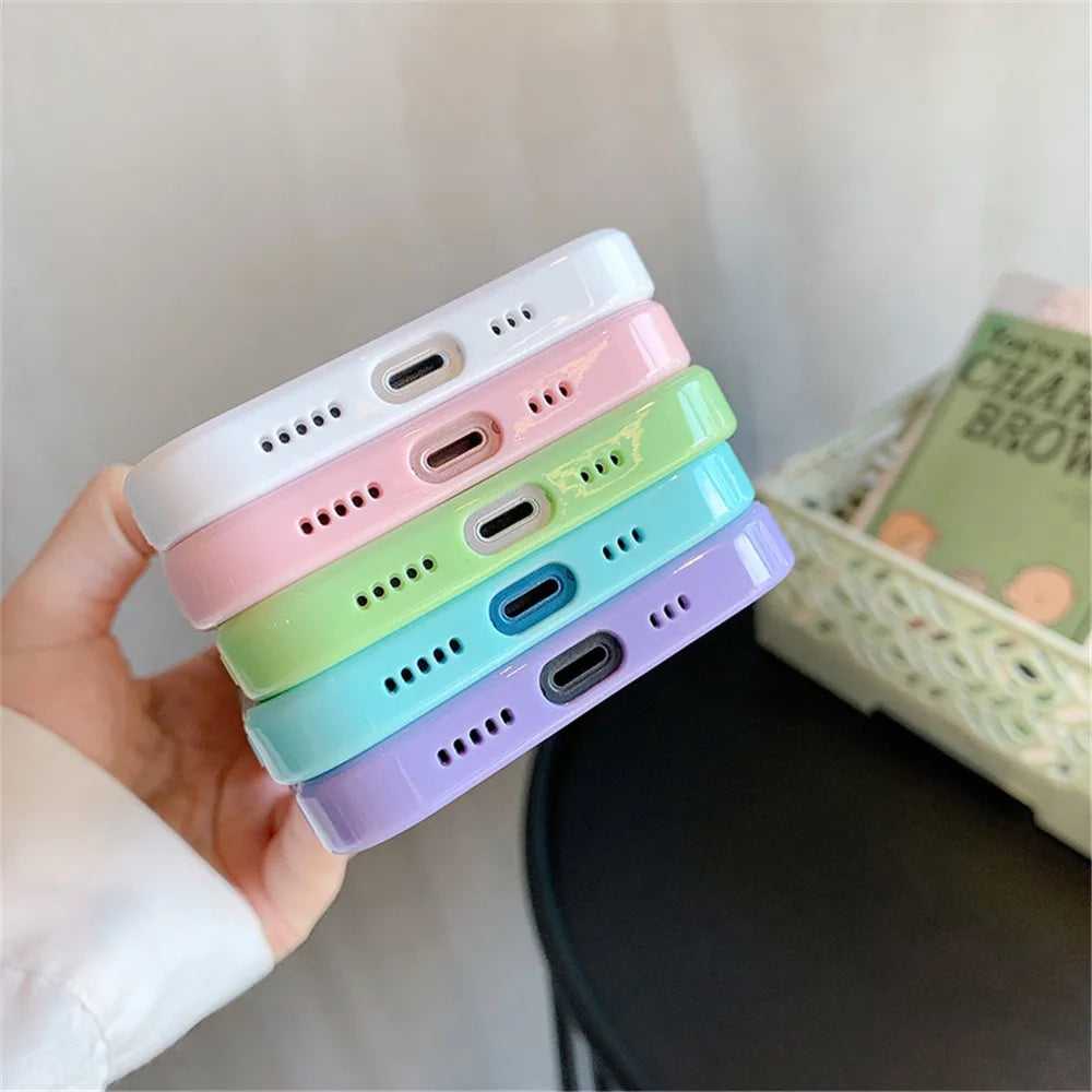 Candy Shockproof Silicone Bumper Phone Case for iPhone 11, 12, 13, 14, 15, 16, 17 Pro Max, XS, XR - Transparent Protective Back Cover