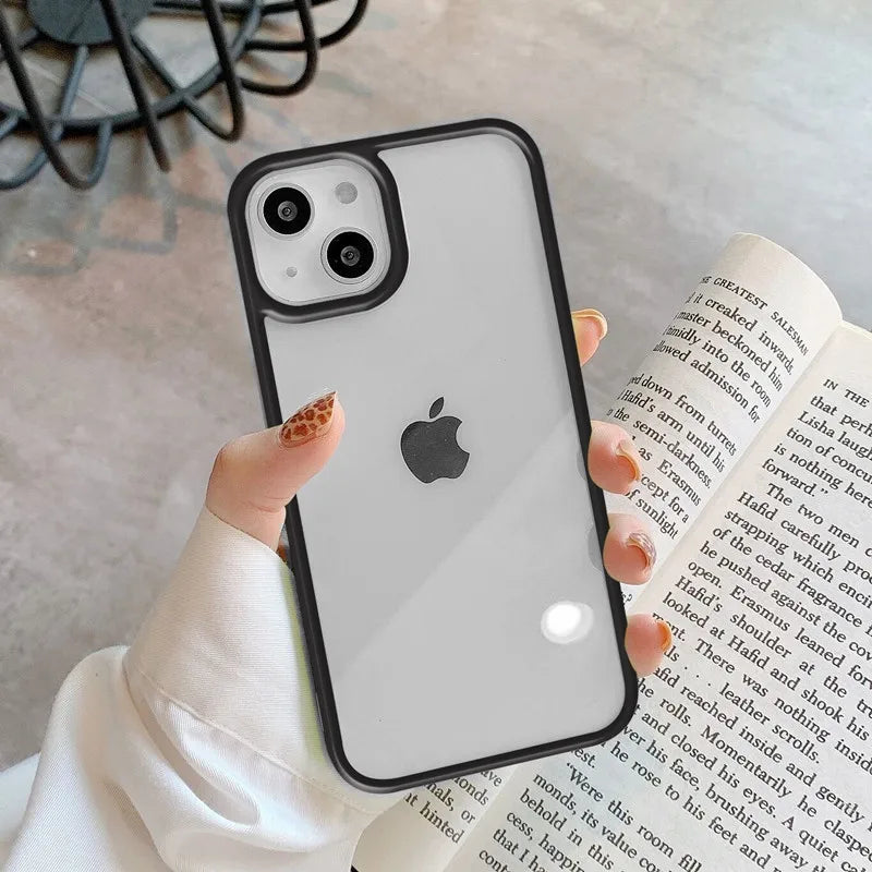 Candy Shockproof Silicone Bumper Phone Case for iPhone 11, 12, 13, 14, 15, 16, 17 Pro Max, XS, XR - Transparent Protective Back Cover