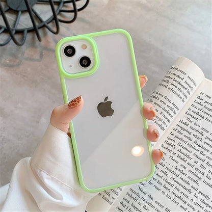 Candy Shockproof Silicone Bumper Phone Case for iPhone 11, 12, 13, 14, 15, 16, 17 Pro Max, XS, XR - Transparent Protective Back Cover