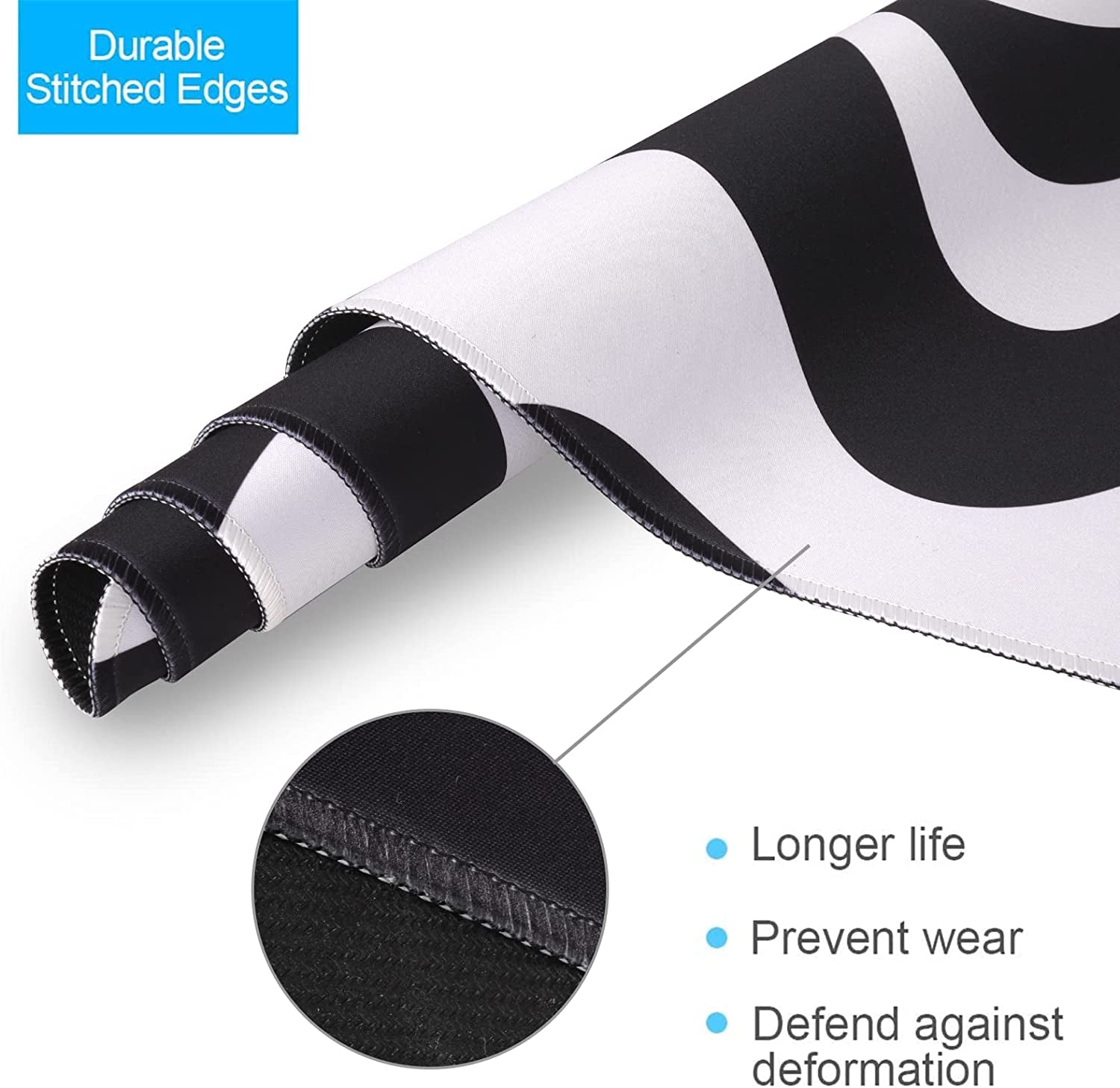 Extended Gaming Mouse Pad - 35.4" x 15.9" XXL Desk Mat with Stitched Edges, Non-Slip Base, and Water-Resistant Surface for Office and Home Use (Abstract Design)
