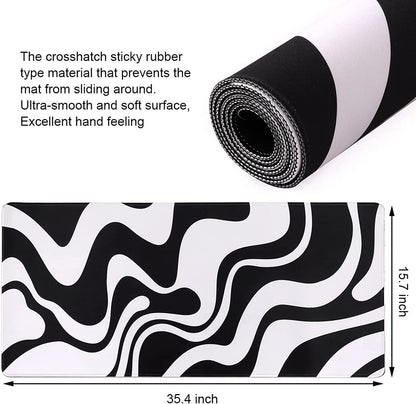 Extended Gaming Mouse Pad - 35.4" x 15.9" XXL Desk Mat with Stitched Edges, Non-Slip Base, and Water-Resistant Surface for Office and Home Use (Abstract Design)