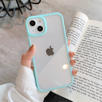 Candy Shockproof Silicone Bumper Phone Case for iPhone 11, 12, 13, 14, 15, 16, 17 Pro Max, XS, XR - Transparent Protective Back Cover
