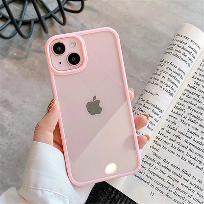Candy Shockproof Silicone Bumper Phone Case for iPhone 11, 12, 13, 14, 15, 16, 17 Pro Max, XS, XR - Transparent Protective Back Cover